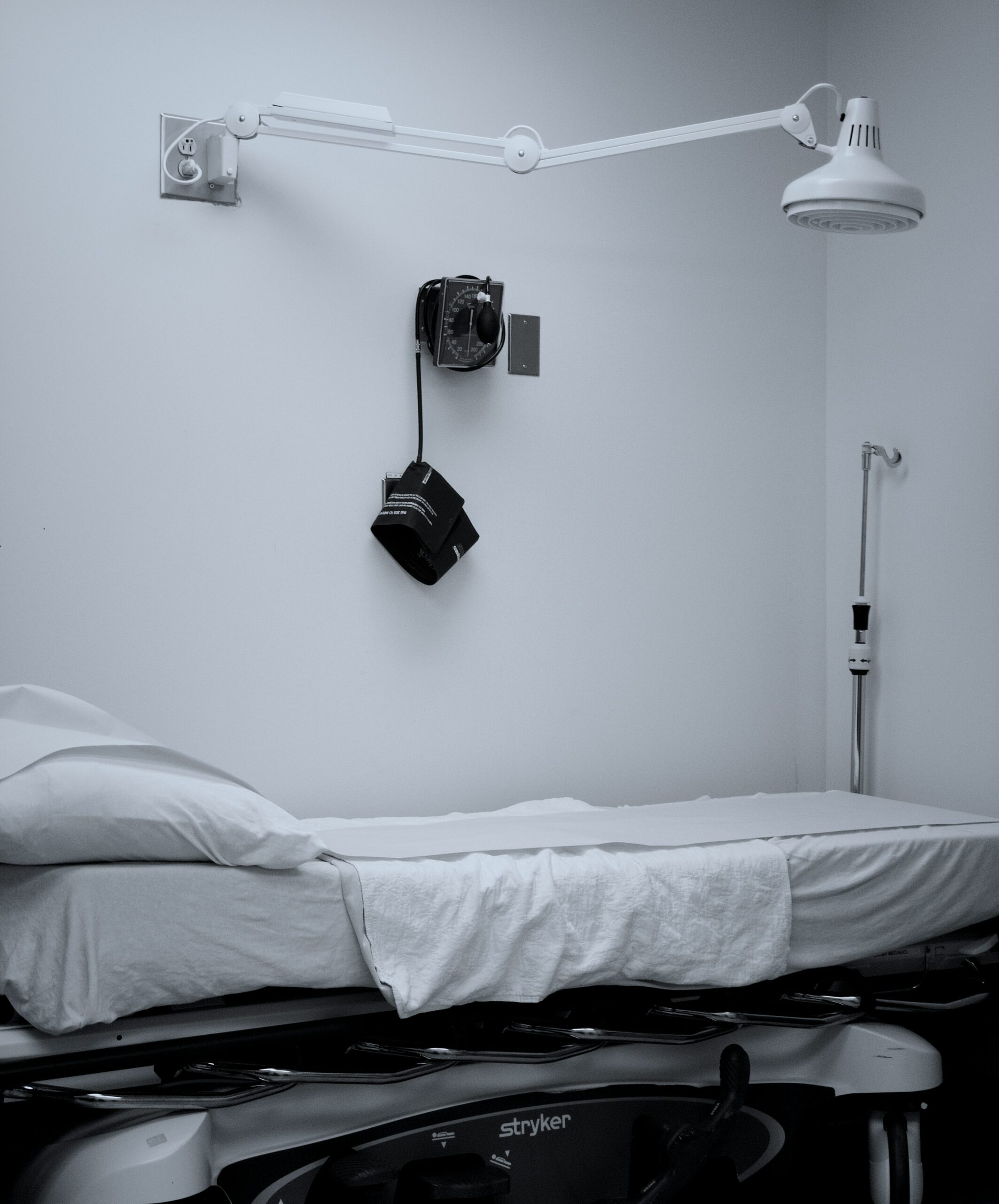 bed in hospital room